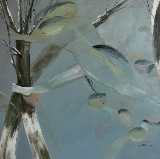 林春岩《冬》布面油画 ,150x150cm ,2014年