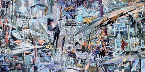 马堡中《2012》布面油画,200×100cm,2013年