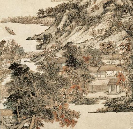 《秋山草堂图》局部