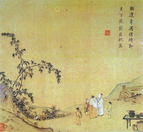 马远(南宋)《月下把杯图》,25.7×28厘米