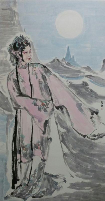 《唯美 印象》窦红国画作品 97x178 cm
