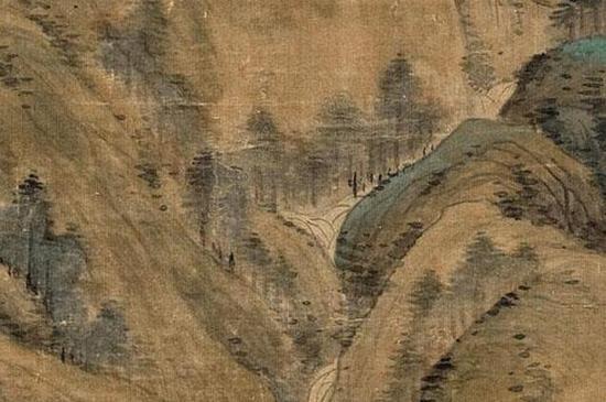 《秋林晚翠图》局部