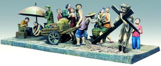 李占洋《黄桷坪基督》玻璃钢;250×80×70cm;2006