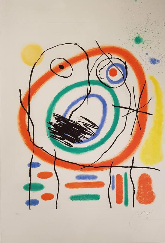Joan Miro, Le Prophete Encercle, Etching and aquatint