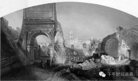 ▲THE ARCH OF TITUS—ROME E。 CHALLIS 罗马提图斯凯旋 1859-1861年,泰特现代博物馆收藏 藏号:T06325