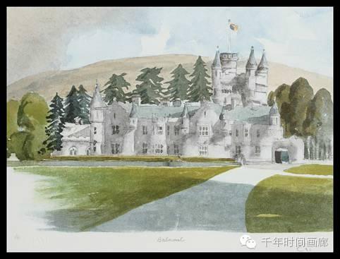 ▲Balmoral Castle 巴尔莫勒尔城堡,英国女王的私人城堡 限量石版画(限量295),查尔斯王亲笔签名38*26cm
