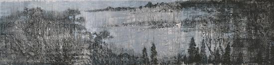 马俊《山水-082》75x296cm布面丙烯油画2014