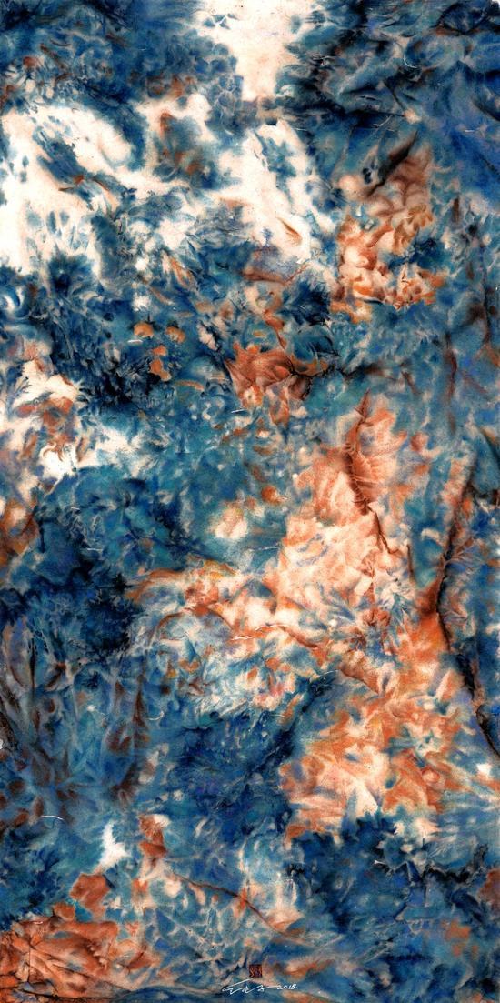 《炒墨-1》68x138cm,2015年