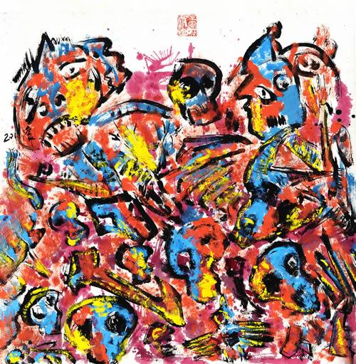 娄濛 重金属系列之《一》 70x70cm 纸本设色 2011