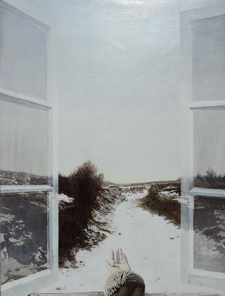 孙海东《窗外的耶路撒冷》 40乘50CM 板上油画 2015年