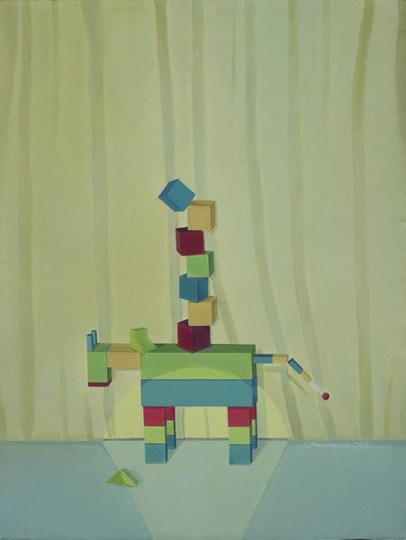 刘波 积木方程式——《包袱》60x80cm 2013 布面油画