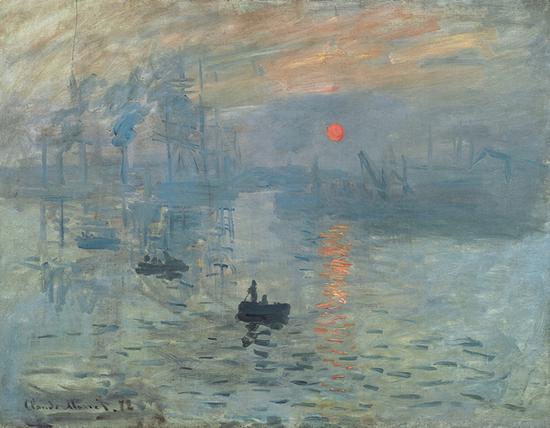 Claude Monet, Impression, Sunrise, 1872。 Oil on canvas。