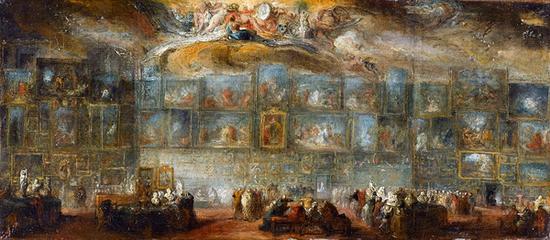 Gabriel Jacques de Saint-Aubin, The Salon of 1767。 Watercolour and gouache。