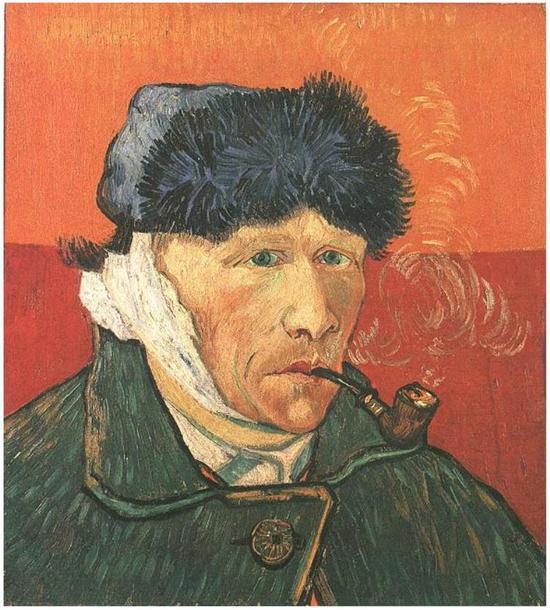 梵·高在自割耳朵后的另一幅自画像。图片:Courtesy of the Van Gogh Gallery。