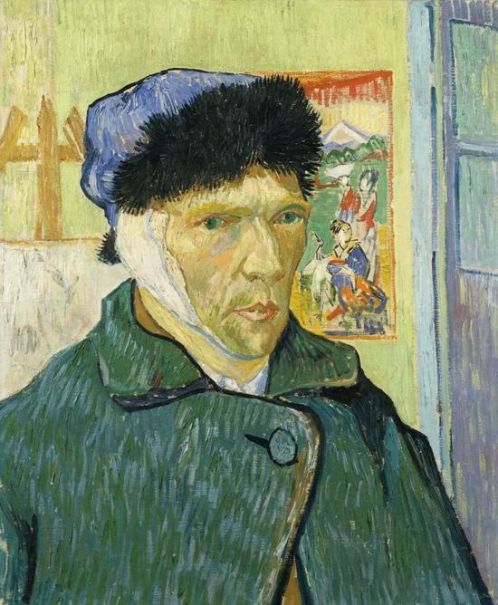 文森特·梵·高,《耳朵包扎着的自画像》(Self-Portrait with Bandaged Ear,1889)。 图片:Courtesy the Courtauld Gallery, London