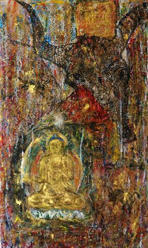 心灵佛光之四六 57*95cm 藏纸 2013年