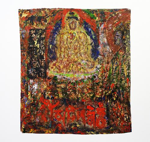 心灵佛光之一0二 35*37cm 藏纸 2012年