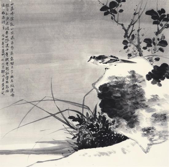 鲁刚 《水落秋雨空》 68x68cm