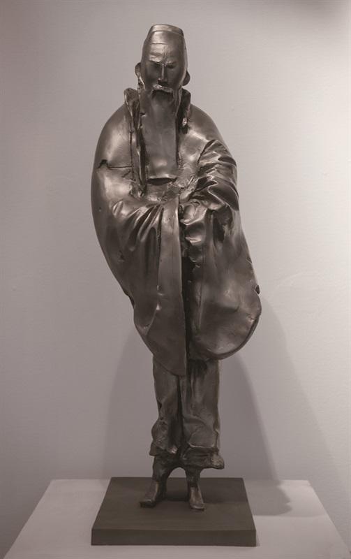 李象群 Li Xaingqun 元四家之倪瓒 Ni Zan- Four Masters from白铜 Cupronickel 68X22X27cm 2013