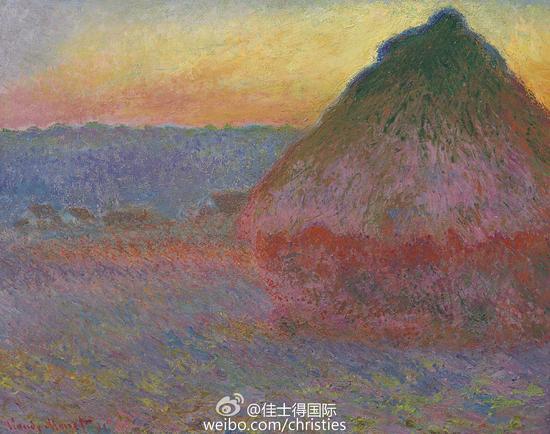 本次拍卖的《干草堆》,图源@佳士得国际