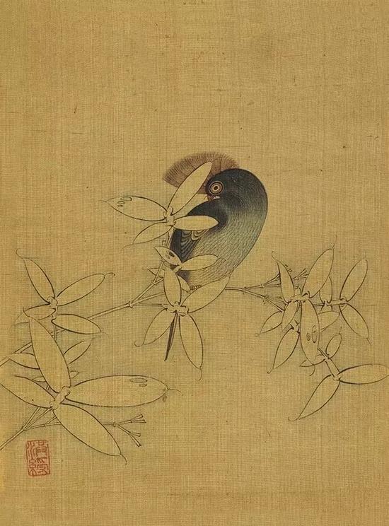 《丛竹戴胜》