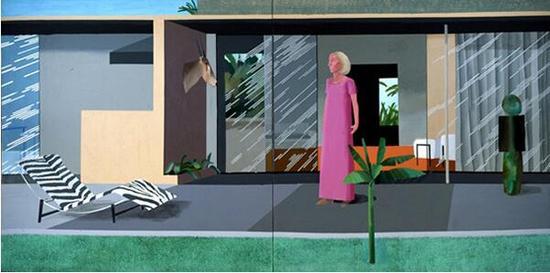 大卫·霍克尼的《比佛利山的家庭主妇(Beverly Hills Housewife)(1966-67)》 图片: via Hockneypictures.com