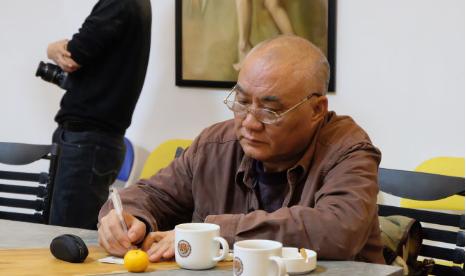 参展艺术家熊长瑞先生在研讨会现场