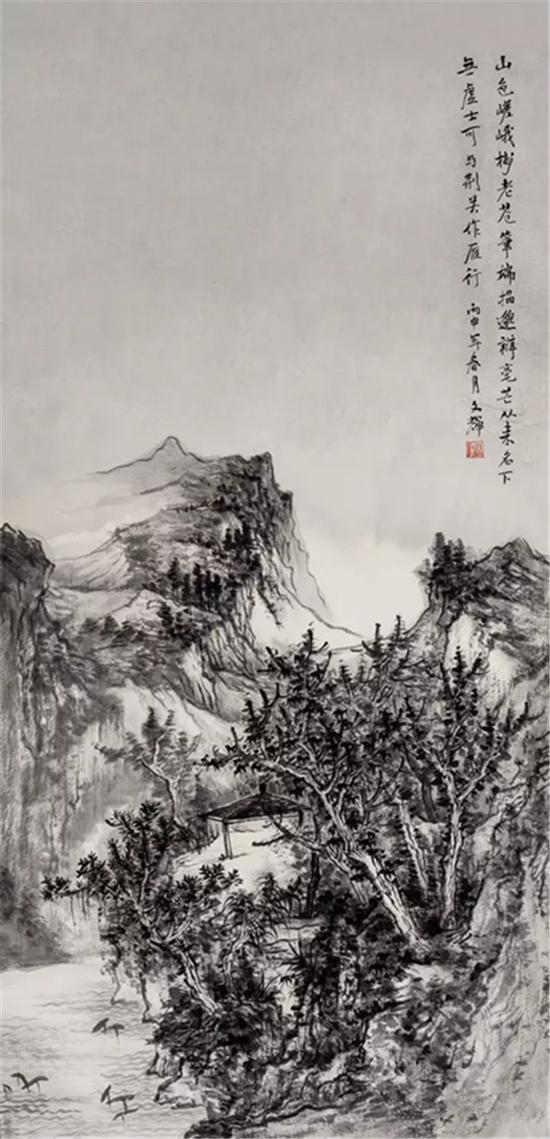 《山色巍峨树老苍》