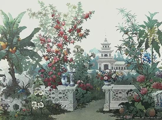 ▲ Rainer Maria Latzke,中国风(Chinoiserie)系列作品《日本庭园》(Dreamworlds-Jardin-Japonaise) 图片来源:Rainer Maria Latzk