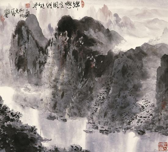 《绵邈高风何处寻》 中国画 69cm×75cm 刘人岛