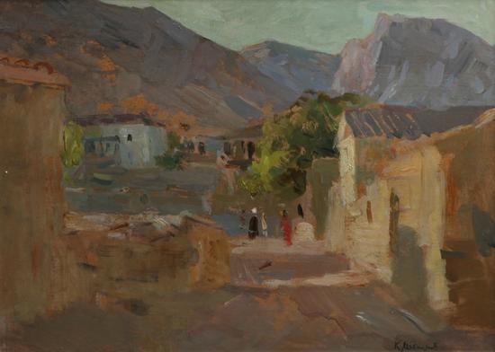 马克西莫夫《黄昏》 油画 33cmx45.5cm 油画