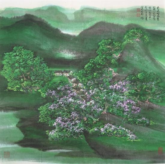 陈佩秋《碧野繁花》
