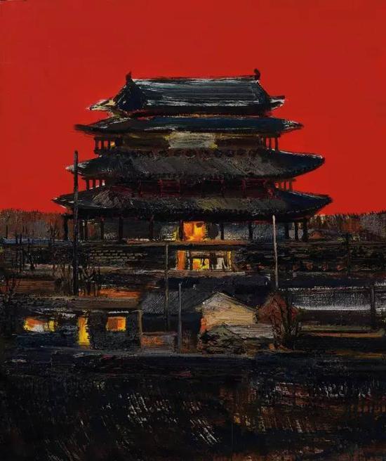孟新宇《代县边靖楼》120x100cm 布面油画 2016
