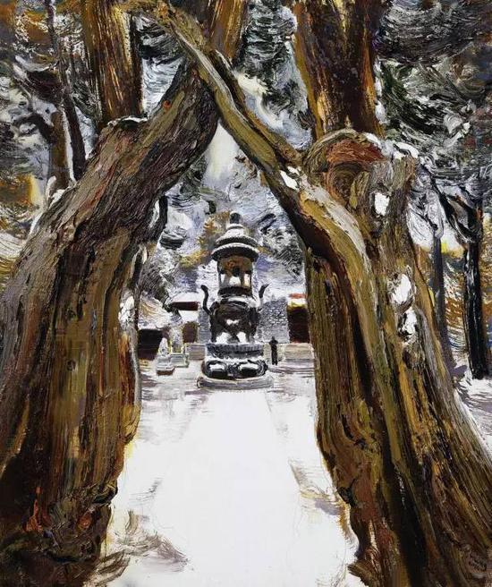 孟新宇《故宫纪游》120x100cm 布面油画 2016