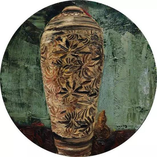 孟新宇《夏雨》50x50cm 布面油画 2016