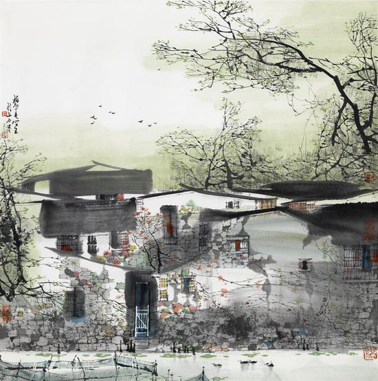 刘懋善 水乡风情(二) 68cm×68cm