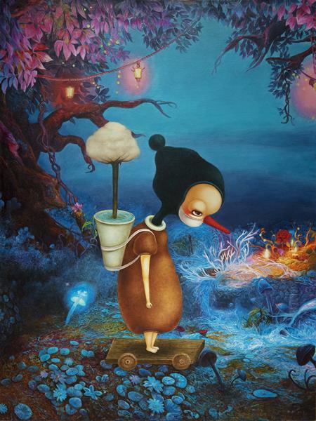 《带你去相似的人群里停留》布面油画 2013年 150cmX200cm