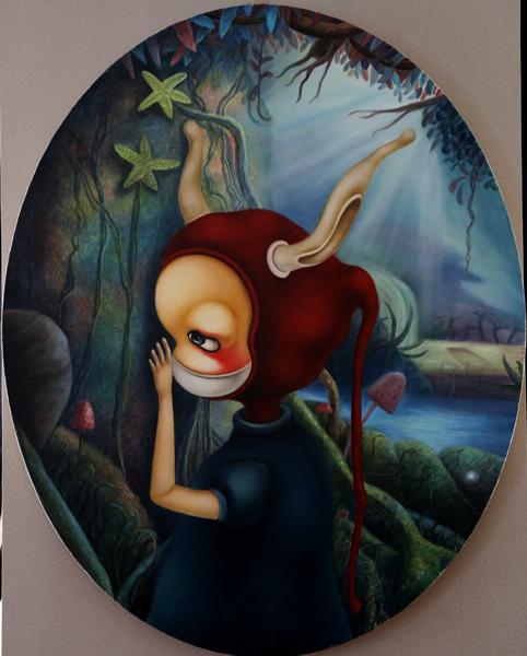 《关于偷窥事件》布面油画 100cmX80cm 2016年