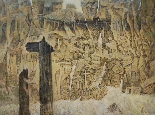 坠落与抗争之二(2005年)油画