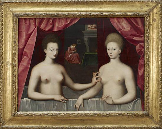 枫丹白露画派,《加布莉埃尔姊妹》,约1594年