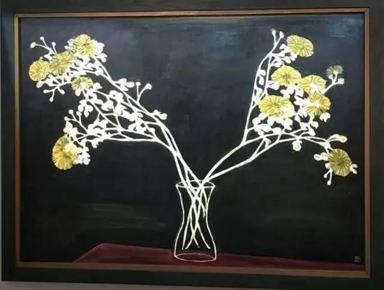 常玉《瓶菊》油彩纤维板91.6 x 125 cm.1950年代作成交价:港元103,580,000