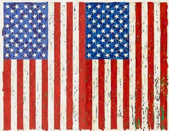 贾思培•琼斯作品,《国旗I》(Jasper Johns, Flags I),1973年。