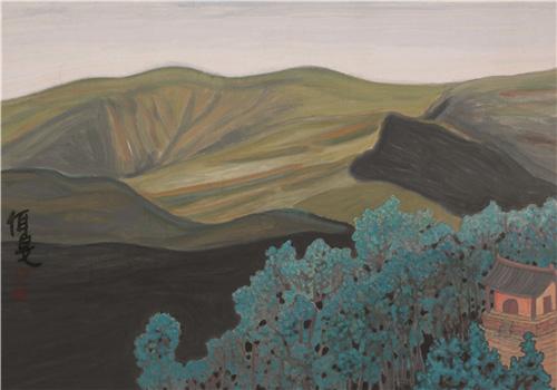 杨佴旻《五台山之一》-79X112cm-2012-纸本设色