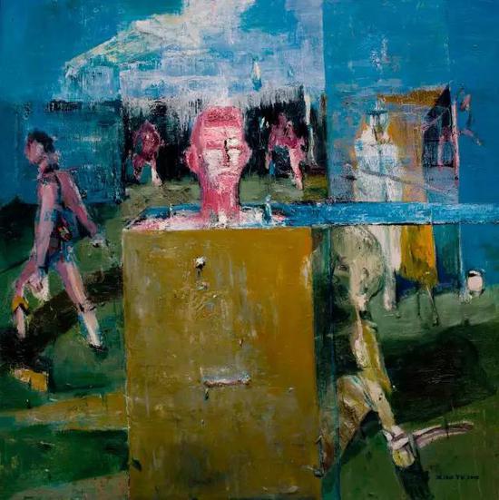 萧煜作品 《与非意识意象对话-玻璃盒子系列-ON.1》158X158cm 2012