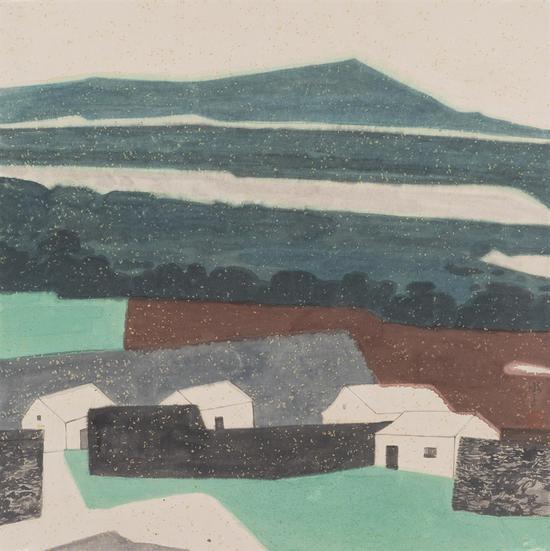 周文学 看山1 54×54cm 纸本设色 2016