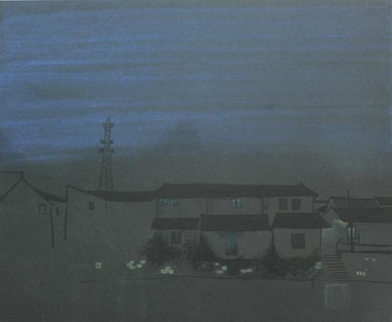金娟我 城市 No.016-15 韩纸上水墨 60x50 cm 2016