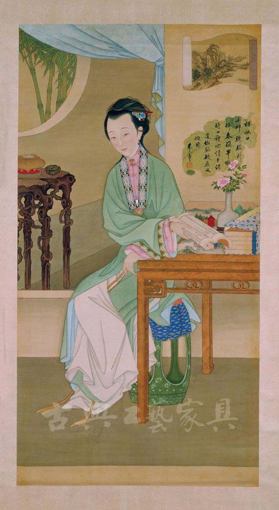 图3《十二美人图——美人展书》