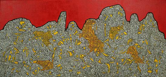 伊灵作品《 雁荡》60cm×130cm 2014