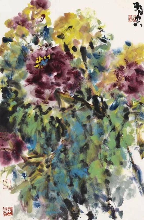 《花醉》,纸本水墨,69cm×45cm,2016年
