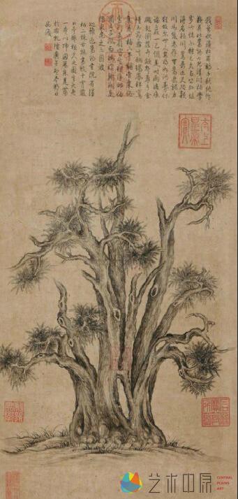《嵩阳汉柏图》孟冬的“保利本”